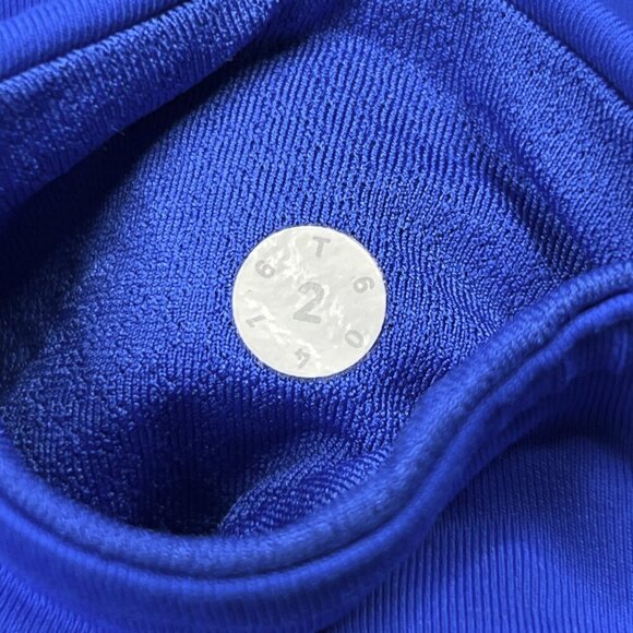 Lululemon Hit It Crop Cerulean Blue Mesh High-Rise Reflective Size 2 - NWOT - Picture 6 of 6